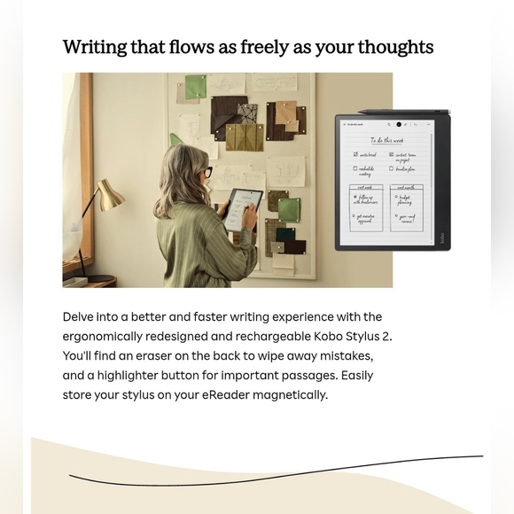 E-READER BUNDLE: Kobo Elipsa 2E + SleepCover + Stylus 2 - Picture 7 of 14